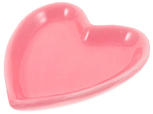 OKUMEYR Ceramic Jewelry Plate Heart Jewelry Dish for Home Decoration Storage Tray Organizer