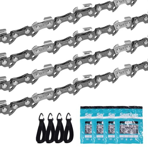 ONEVAN 4er Pack Sägeketten 40 cm, 3/8 56 TG 1,3 mm Hartmetall Sägekette Kettensäge Kette, Universal Ersatzkette für ONEVAN, Makita, Einhell, Bosch, Oregon, Husqvarna