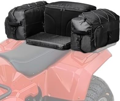 VEVOR ATV Heckaufbewahrungstasche Hecktasche Heckfrachttasche (74 L) mit Kühlisoliertasche, Rücksitz-Ausrüstungstasche, passend für die meisten ATVs UTVs mit Gepäckträger schwarz