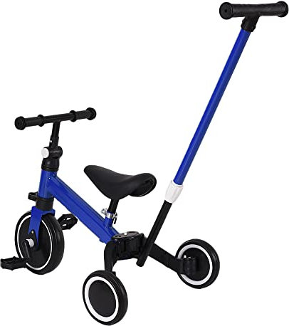 Tricycle Enfant bébé évolutif 1-3 Ans, Vélo Draisienne, Vélo Bébé, Mini Draisienne, Selle réglable (3 en 1, Rose)