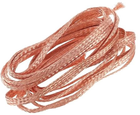 Manchon de câble Manchon tressé plaqué cuivre étamé, 1/5 mètres de large, 4-25mm, câble en acier extensible, conduction d'alimentation, audio, gaine métallique for haut-parleur(Pure Copper,WIDTH 25MM_
