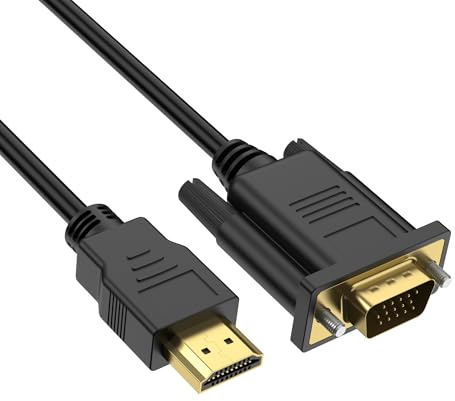 Wanme HDMI to VGA Cable, 1080P@60Hz Gold Plated HDMI to VGA Digital Video Converter Cable for Projector, Desktop, Laptop, Monitor, Raspberry Pi, Roku, HDTV (1m)