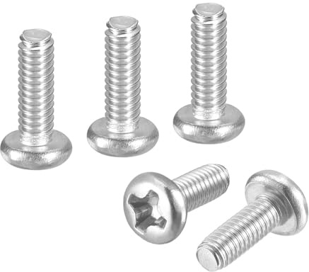 DTGN M2-0.4x6 Phillips Pan Head Machine Screws 304 Silver 60pcs | Metric Pan Head Bolts,304 Stainless Steel,Fastener For Machinery Equipment Electronics Furniture