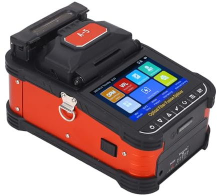 Garosa Giuntatrice Automatica a Fusione per Fibra Ottica con Touchscreen da 5,0 Pollici Giunzione 8S Riscaldamento 18S e Batteria da 7800mAh per Installazione di Reti di (Spina UE AC100-240V)
