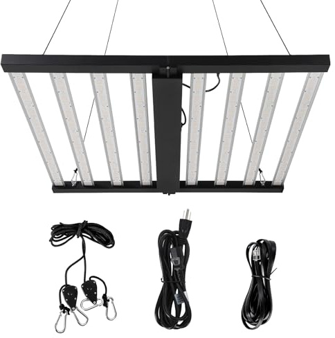 Zstar Lampe horticole LED 1000W - Spectre complet 8 bandes - Dimmable et pliable - Idéale pour plantes d'intérieur, semis, légumes - Couvre 120x120cm - 230V - Standard européen - 4x4ft