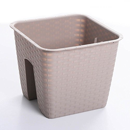 Fioriera da balcone ringhiera vaso di fiori 4 colori effetto rattan 2 misure