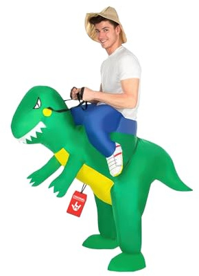 Morph Inflatable Dinosaur Costume Adult, Ride on Inflatable T Rex Costume Adult | Full Blow Up Dino Suit, Battery Powered Fan, Battery Pack Included, Perfect for Halloween, Always a Hit