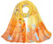 Dancila Foulard da donna in seta con stampa floreale, in mussola di seta, sciarpa, foulard 155 x 50 cm, scialle, Giallo/arancione misto, Taglia unica