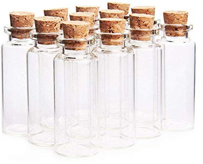 Suneast 20 Stück 15ml Klar Mini Glasflaschen mit Korken Leere Kleine Glasfläschchen Probe Gläser Fläschchen Korkenflaschen für DIY Dekoration, Düfte, Öle, Arts & Crafts, Nachricht - 22 * 70mm