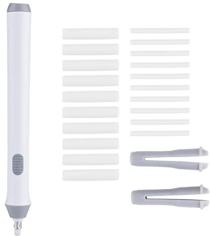 Elektrischer Radiergummi, Set mit 22 Nachfüll-Radierern, automatisch, zum Zeichnen, batteriebetrieben (weiß)