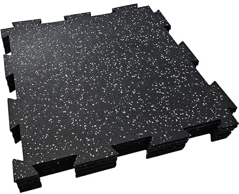 Rubber King Interlocking Tiles – Best Indoor Gym & Exercise Performance Flooring 19” x 19”- 6mm 10pc (Grey)