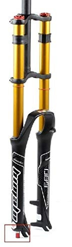 LSRRYD RUJIXU MTB Fahrradgabel 26 27,5 29 Zoll Doppelte Schulterkontrolle Downhill-Federung DH Luftdruck Gerades Rohr Ultraleicht Fahrrad Stoßdämpfer Rebound Adjust (Color : Gold, Size : 26 inch)