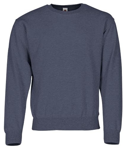 Fruit of the Loom Sweatshirt mit angesetzten Ärmeln, Farbe:Vintage Navy meliert, Größe:L