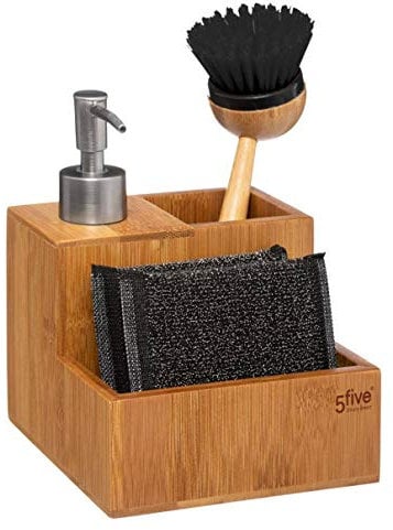DISTRIBUTEUR DE SAVON+BROSSE+EPONGE BAMBOU