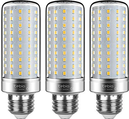 tebio LED Silber Mais Glühbirnen E27 25W 200W Entspricht Glühbirnen Nicht dimmbar 3000K Warmweiß 2500LM Mittel Edison-Schraube Kerze Leuchtmittel, 3er-Pack
