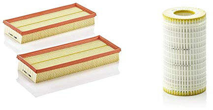 Original MANN-FILTER Luftffilter 2er Set C 3698/3-2 – Für PKW & Ölfilter HU 718/5 X – Ölfilter Satz mit Dichtung/Dichtungssatz – Für PKW