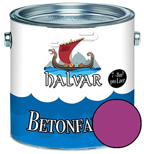 Halvar Betonfarbe/Bodenbeschichtung SEIDENMATT Violett RAL 4001-4010 Fassadenfarbe (5 L, RAL 4006 Verkehrspurpur)