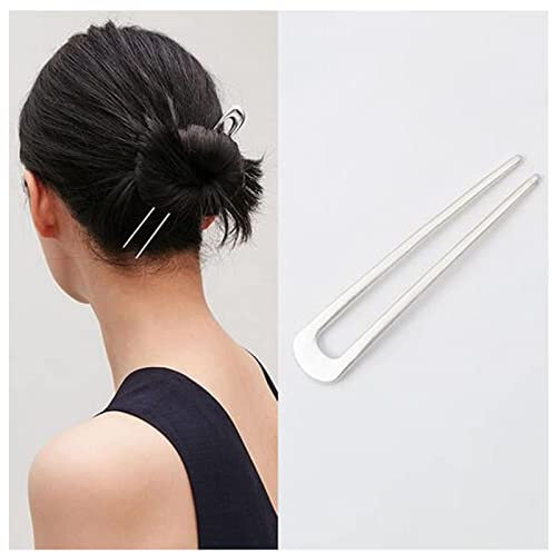 Yheakne Forcella a forma di U Updo Chignon Pin in metallo Forcella per capelli Minimalista Bun Fermaglio per capelli Francese 2 punte Accessori per capelli per donne e ragazze (Stile D)