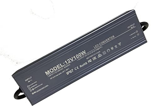 Alimentation étanche 100 watts pour LED - De 110V à 260V AC à 12V DC, adaptée à tout éclairage LED 12V DC