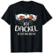 Dachshund Teckel Hundeliebhaber Unisex Schwarz T-Shirt mit Cartoon Dackeln im Bett, Kurzarm, U-Ausschnitt, Klein, Schlaf- und Freizeitbekleidung