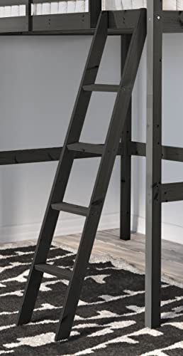 Strictly Beds and Bunks Ltd Pine Bunkbed Ladder - Replacement Bunk Bed Slanted Ladder Solid Pine, Natural, White, Black or Grey (Black)