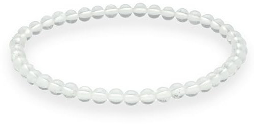 Lebensquelle Plus Mini Kugelarmband | 4mm | Hochwertiges Edelsteinarmband (Bergkristall)