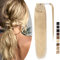 SEGO Ponytail Extension Echthaar Pferdeschwanz Zopf Haarteil Haarverlängerung Hair Piece Haar Hitzebeständig 40.64 cm (80 g) Hellblond #613-1
