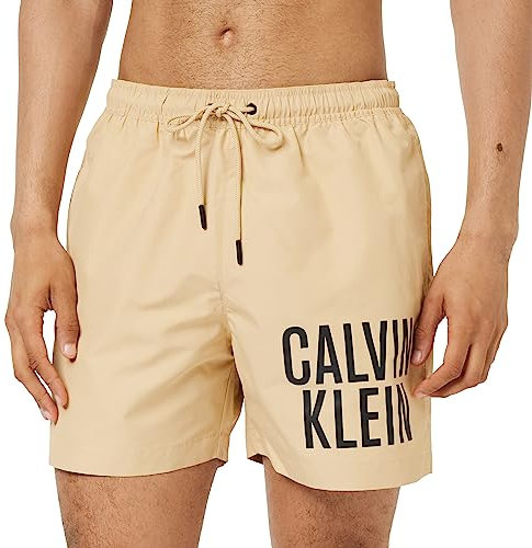 Calvin Klein Homme Short de Bain Long, Ecru (Sunday Pastry), S