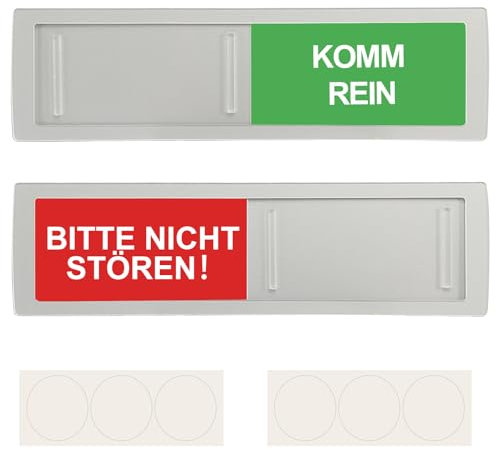 BITTE NICHT STÖREN - KOMM REIN Türschild, 2 Stück Privatsphäre Türschild Acryl-Kunststoff, Schild Bitte Nicht StöRen Komm Rein Schiebeschild mit Festhaltemagneten Klebefläche