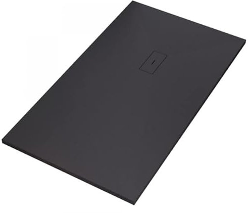 IMPERIAL BAGNO - Duschwanne aus Marmorharz Schwarz Effekt Stein Beton Maka - 100 x 140 cm (90 x 180)