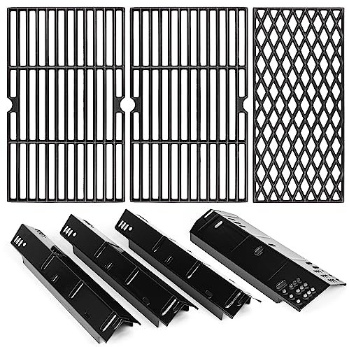 Uniflasy Piastre di calore per griglie per Dyna-Glo 4 bruciatori DGH450CRP DGH451CRP Parti per Dyna Glo 70-01-911 70-02-411 70-02-412 Piastre di calore in acciaio porcellana Parte di ricambio per