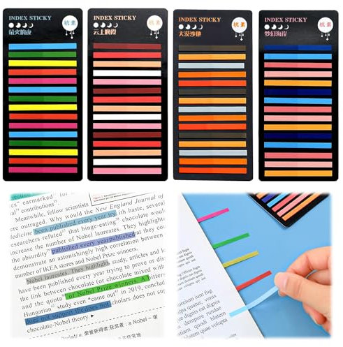 1200 Stück Haftnotizen Tabs, Transparent Sticky Notes, Index Etiketten, Pastell Klebezettel Dünn Sticky Notes, für Büro Schule Zuhause, Seitenmarkierung Lesezeichen