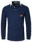 LIUPMWE Mens Long Sleeve Polo Shirts Contrast Color Casual Tennis T-Shirt Cotton Tee Tops,Blue-40,XXL