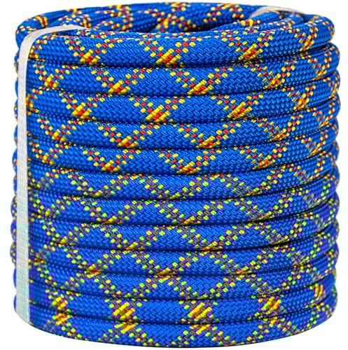 Meyoppm Braided Polyester Arborist Rigging Rope (3/8 inch x 150 feet), High Strength Arborist Rigging Rope for Outdoor Rock Climbing, Mountain Climbing, Hiking, etc.