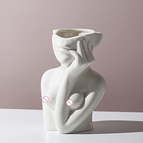 Qikam Frauen-Körper-Vase,Keramik weibliche Form Körperform Stifthalter | Modern Art Blumenvasen für minimalistische böhmische Wohnzimmerdekoration
