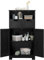 GOPLUS Armoire de Salle de Bain sur Pied avec Planche Mobile et 2 Tiroirs Réglables,Meuble de Rangement sur Pied à 2 Portes pour Cuisine,Salon,Salle de Bain,60 X 30 X 109CM (Noir)