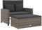 vidaXL Gartensofa mit Kissen 2-Sitzer, Outdoor Sofa mit Hocker mit Staufach, Couch mit abnehmbarm Bezug, Gartebmöbel Gartengarnitur, Grau Poly Rattan