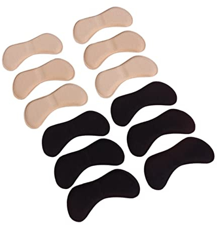 MAGICLULU 6paare Selbstklebende Fersenpolster Ferseneinlagen Geformte Schwamm-fersenkissen Für Blasen An Schuhen Schwarz Und Aprikose