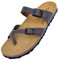 GONKOS®, Leder Sandalen, anatomische Kork Einlegesohle, Echtes Leder, Naturkork, verstellbare Schnalle am Fuß, Unisex Zehentrenner, Qualitätssandale Made in Spain, Farbe Braun, Größe 42