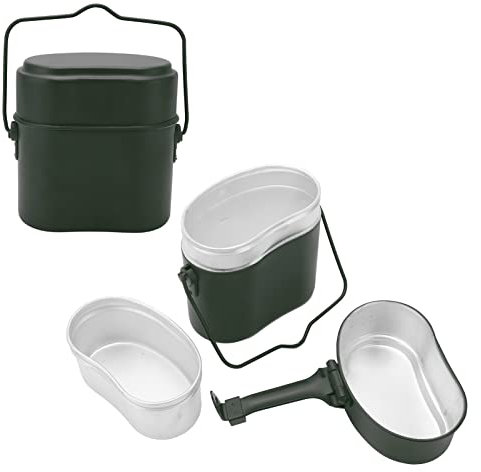 RiToEasysports Boîte à Repas, Boîte à pour Adulte, Cafétéria Extérieure Militaire en étain Multifonctionnelle Antidérapante en Aluminium de qualité Alimentaire 180 ℃ Résistant à la