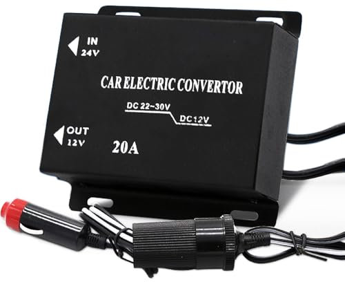 Bloc d'alimentation abaisseur, convertisseur 24 V vers 12 V CC pour voiture, transformateur 15 A type allume-cigare