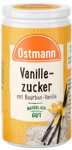 Ostmann Gewürze - Vanillezucker mit Bourbon Vanille | 45 g im Streuer | Zucker mit Extrakt aus Bourbon-Vanilleschoten | Zum Verfeinern von Kuchen, Desserts & Co