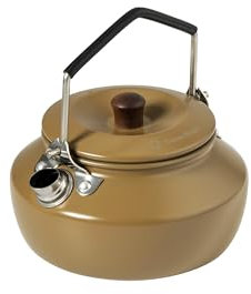 Thous Winds 0.6 Liter Lightweight Stainless Steel Camping Kettle Portable Camp Tea Pot, Outdoor Campfire Use, Khaki
