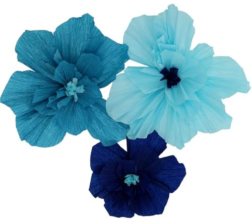 Folat 24322 carta blu tavola-Set di fiori intenso-3 pezzi feste di matrimonio per festival, carnevale, decorazioni di compleanno, baby shower