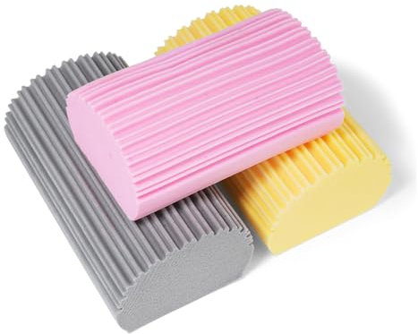 Sponges,3 PCS Damp Duster Dust Sponge Damp Clean Duster Sponge Duster Sponge Cleaning Brush for Cleaning Blinds Glass Baseboards Vents Railings Mirrors Window Track Grooves Faucets