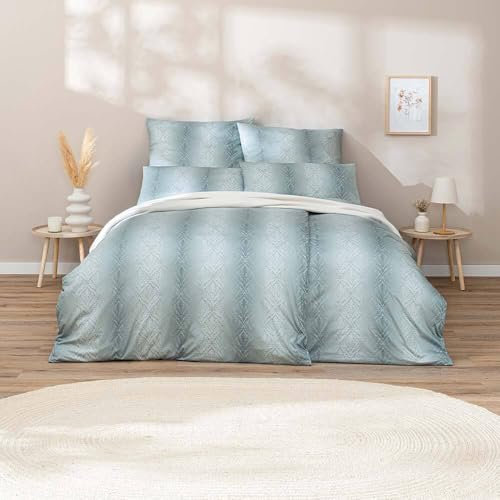 ESTELLA Mako Jersey Bettwäsche 155x220 Juri achat graublau Ornamente 6928-585