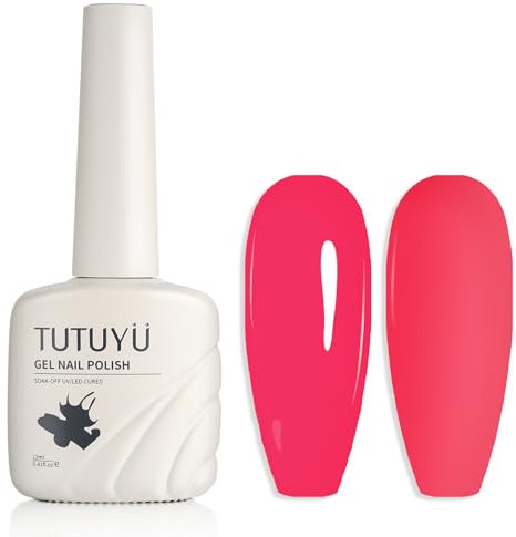 TUTUYU Smalto UV rosa caldo per tutto l'anno, per ragazze e donne, 12 ml, UV/LED Soak Off
