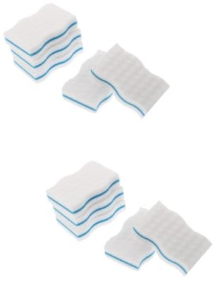 Ipetboom 2 Sätze Schwamm Kitchen Sponge Küchenreiniger Cleaning Sponge Spühlkastenreiniger Schmutzradiere Tücher Kalkablagerungen Nachfüllung Spülschwämme Schrubbschwämme Weiß 5 Stück * 2