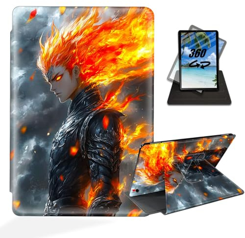 ETLKJVBL for iPad 9th/ 8th/ 7th Generation 10.2 Inch (2021/2020/2019 Release) Case - 360 Degree Rotating Stand Cover, Auto Sleep/Wake, Anime The Fiery Warrior