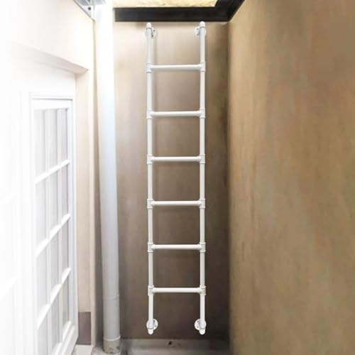 Kellerfensterleiter, Wandmontage, Metall, feste Leiter, 120 cm Tragkraft, 136 kg Tragkraft, Feuerwehrleiter (120 cm)